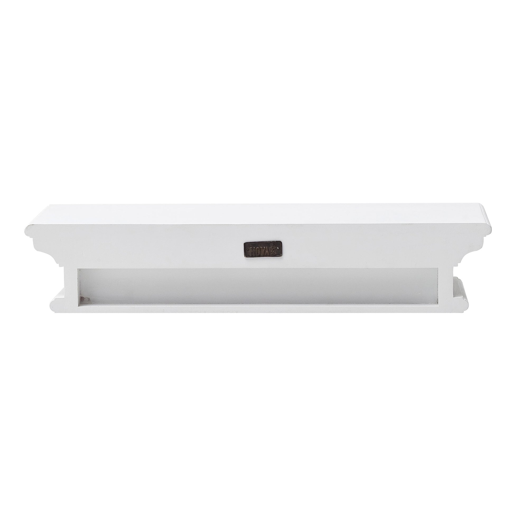 NovaSolo Halifax Classic White Floating Wall Shelf, Medium - Oakavia