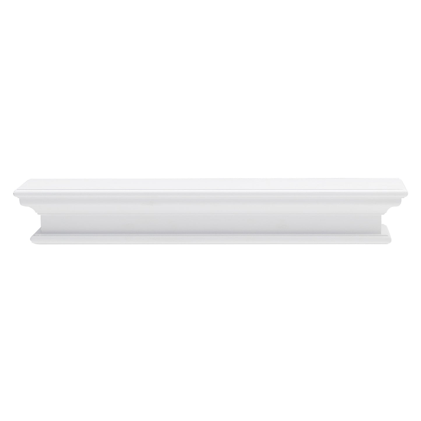 NovaSolo Halifax Classic White Floating Wall Shelf, Long - Oakavia