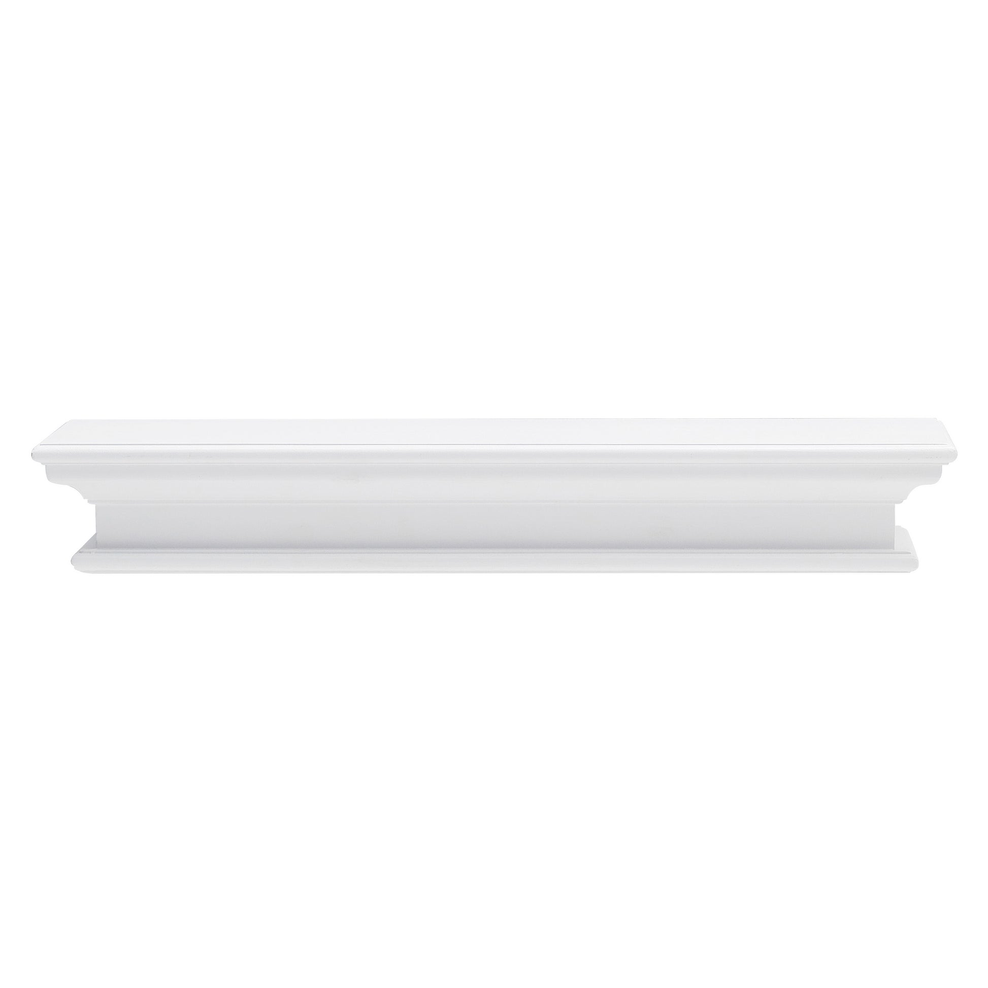 NovaSolo Halifax Classic White Floating Wall Shelf, Long - Oakavia