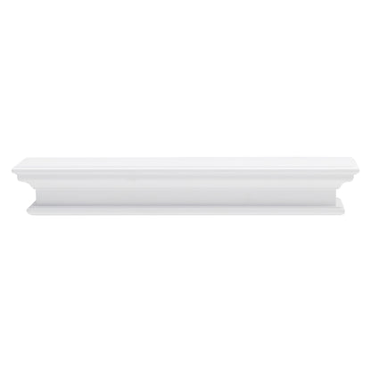 NovaSolo Halifax Classic White Floating Wall Shelf, Long - Oakavia