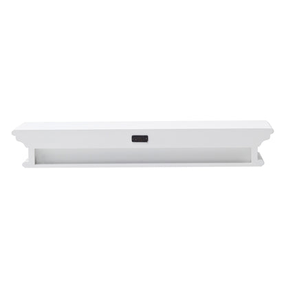 NovaSolo Halifax Classic White Floating Wall Shelf, Long - Oakavia