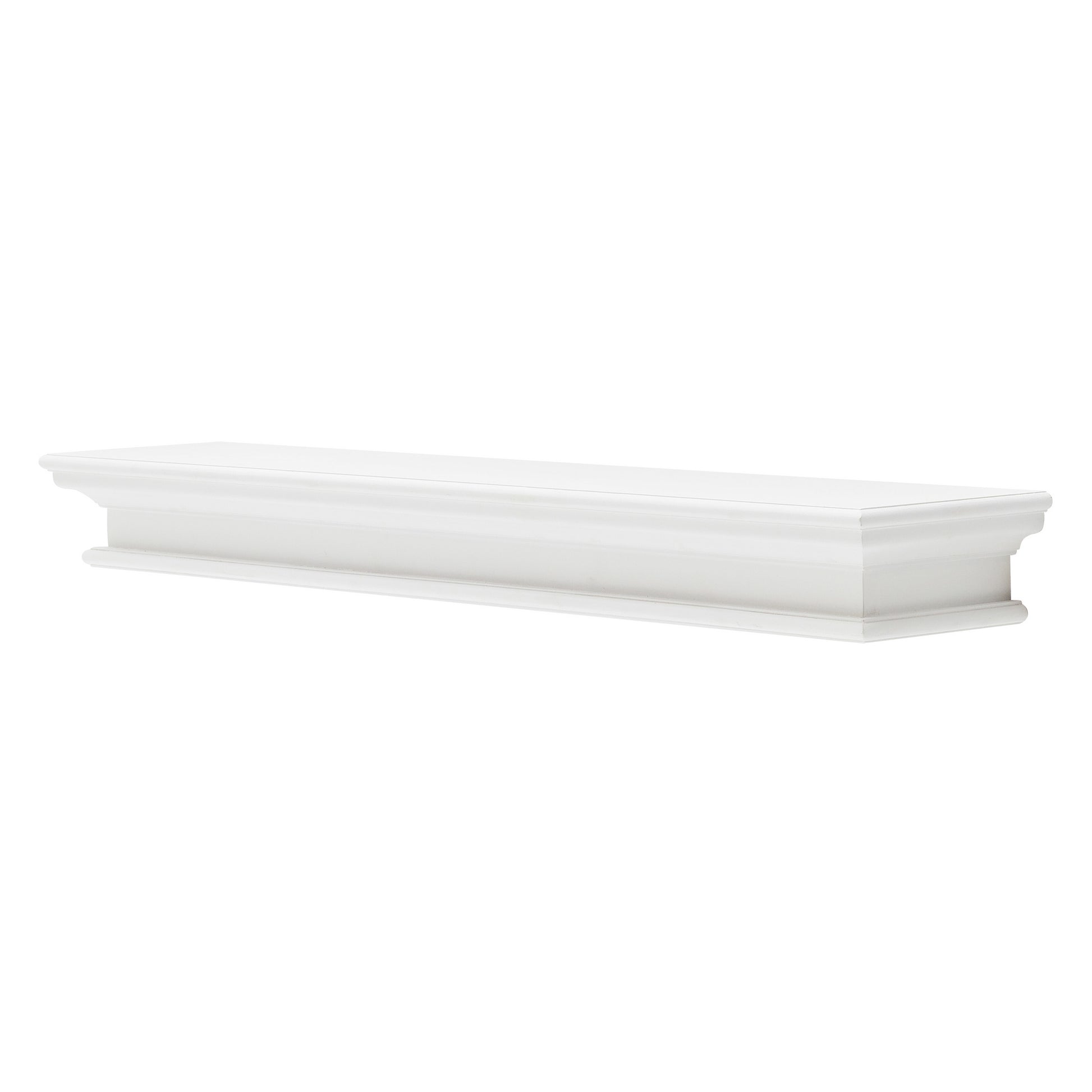 NovaSolo Halifax Classic White Floating Wall Shelf, Extra Long - Oakavia