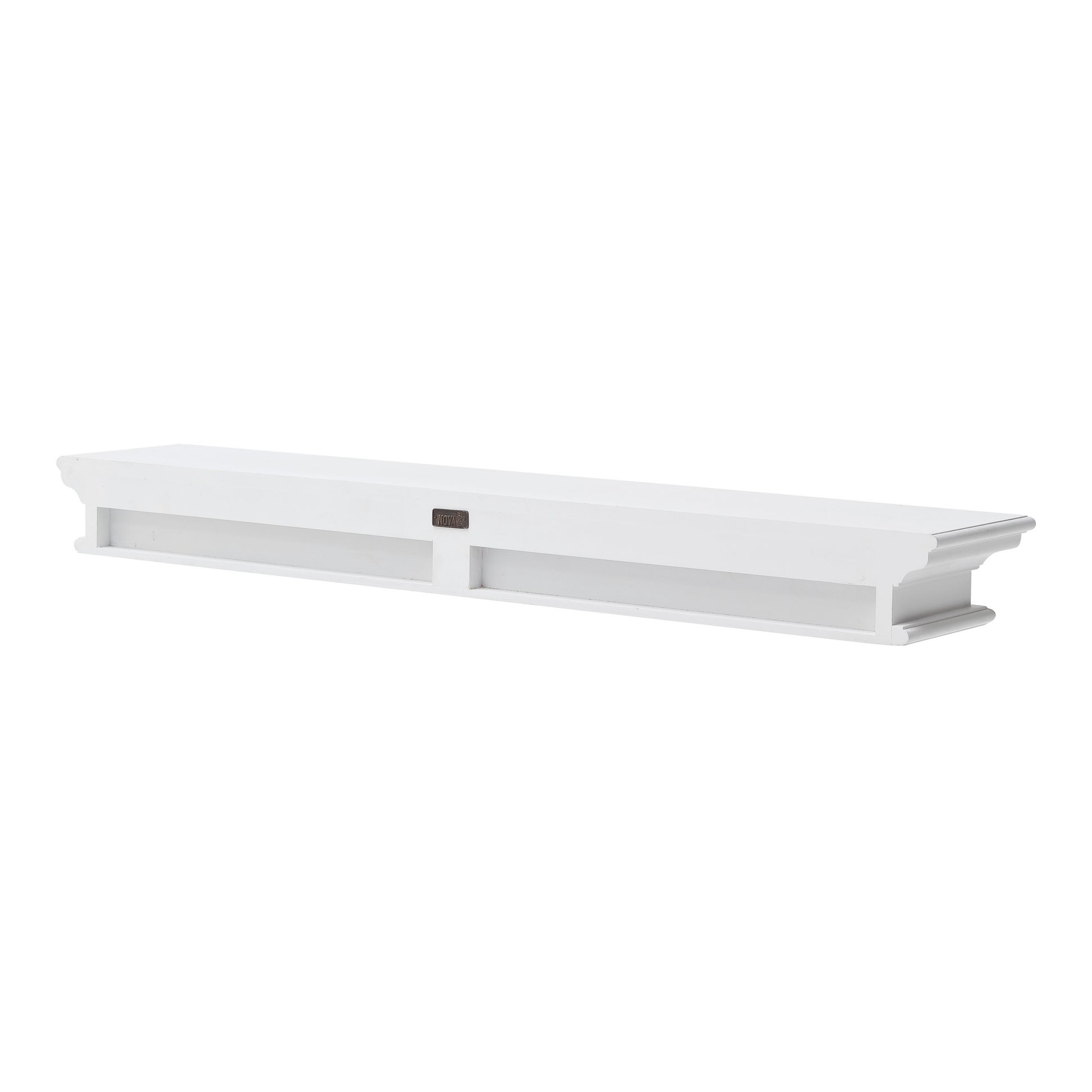 NovaSolo Halifax Classic White Floating Wall Shelf, Extra Long - Oakavia