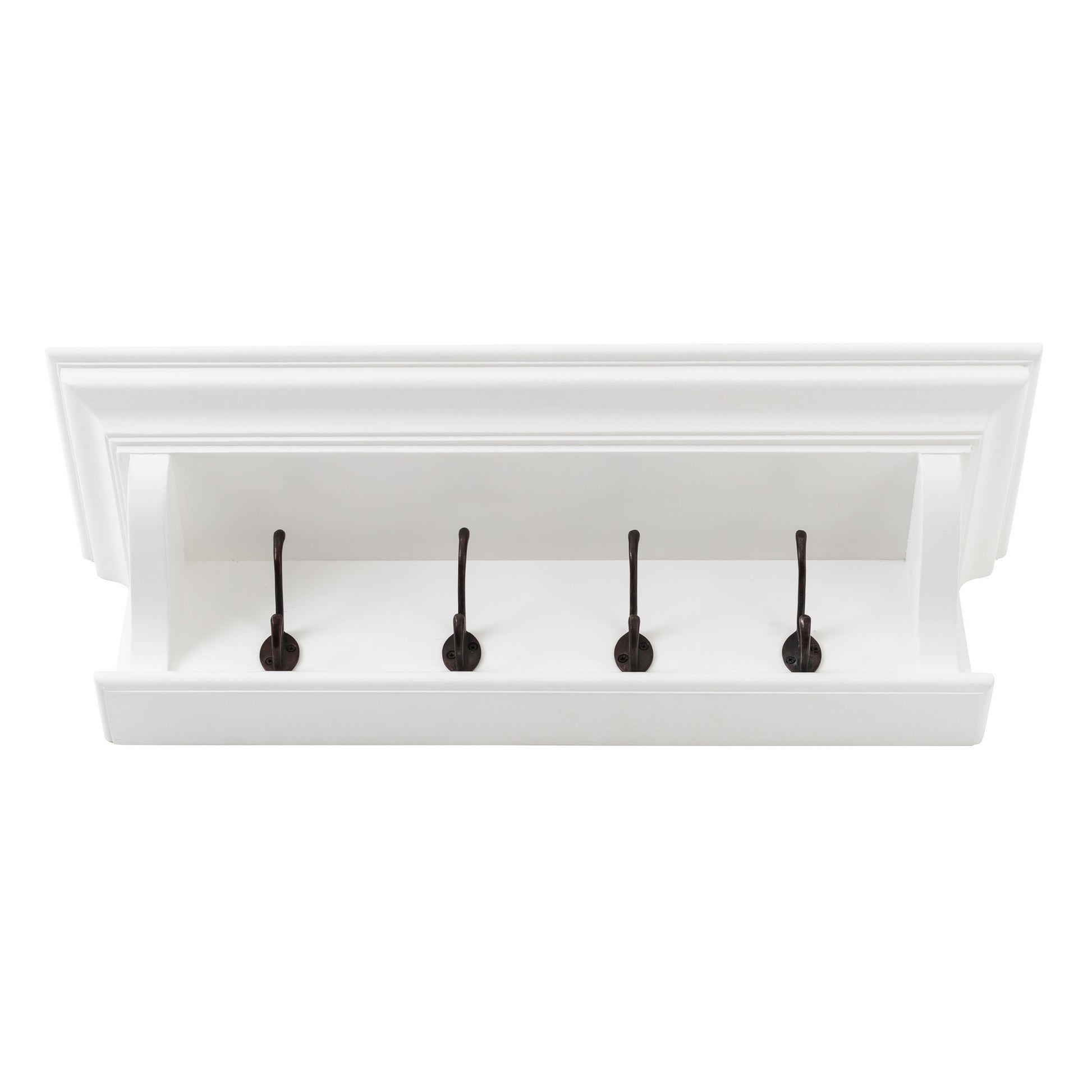 NovaSolo Halifax Classic White 4 Hook Coat Rack 70cm - Oakavia