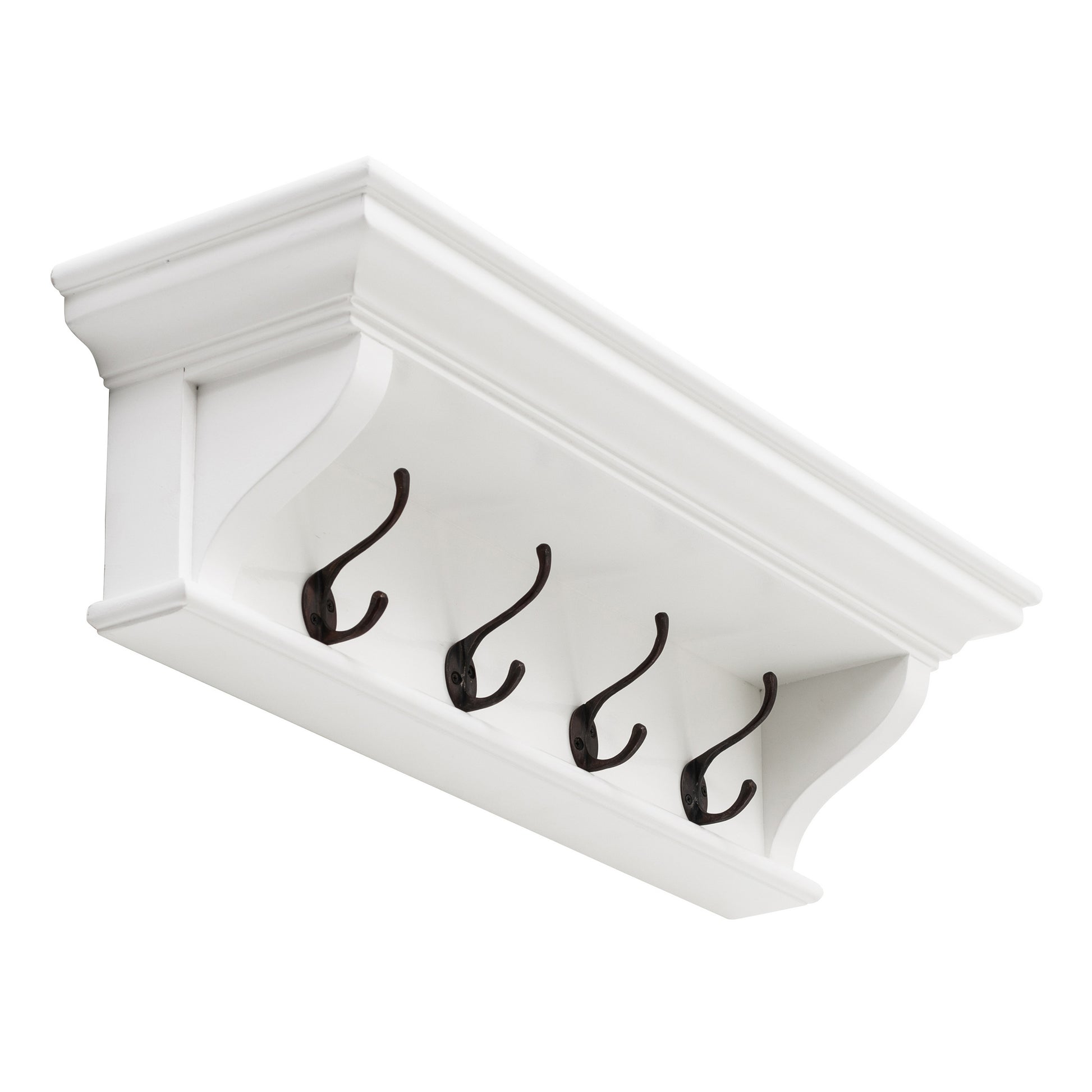 NovaSolo Halifax Classic White 4 Hook Coat Rack 70cm - Oakavia