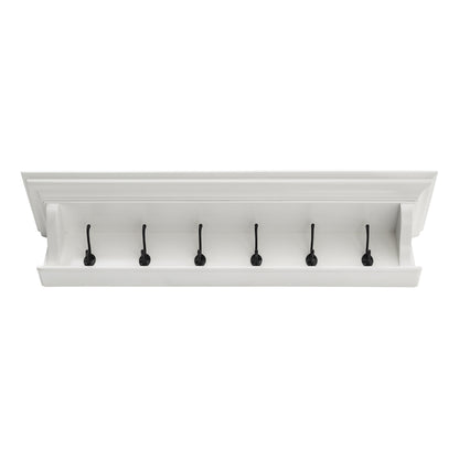 NovaSolo Halifax Classic White 6 Hook Coat Rack 100cm - Oakavia