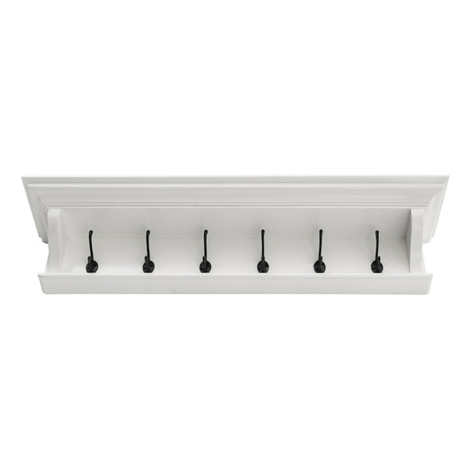 NovaSolo Halifax Classic White 6 Hook Coat Rack 100cm - Oakavia