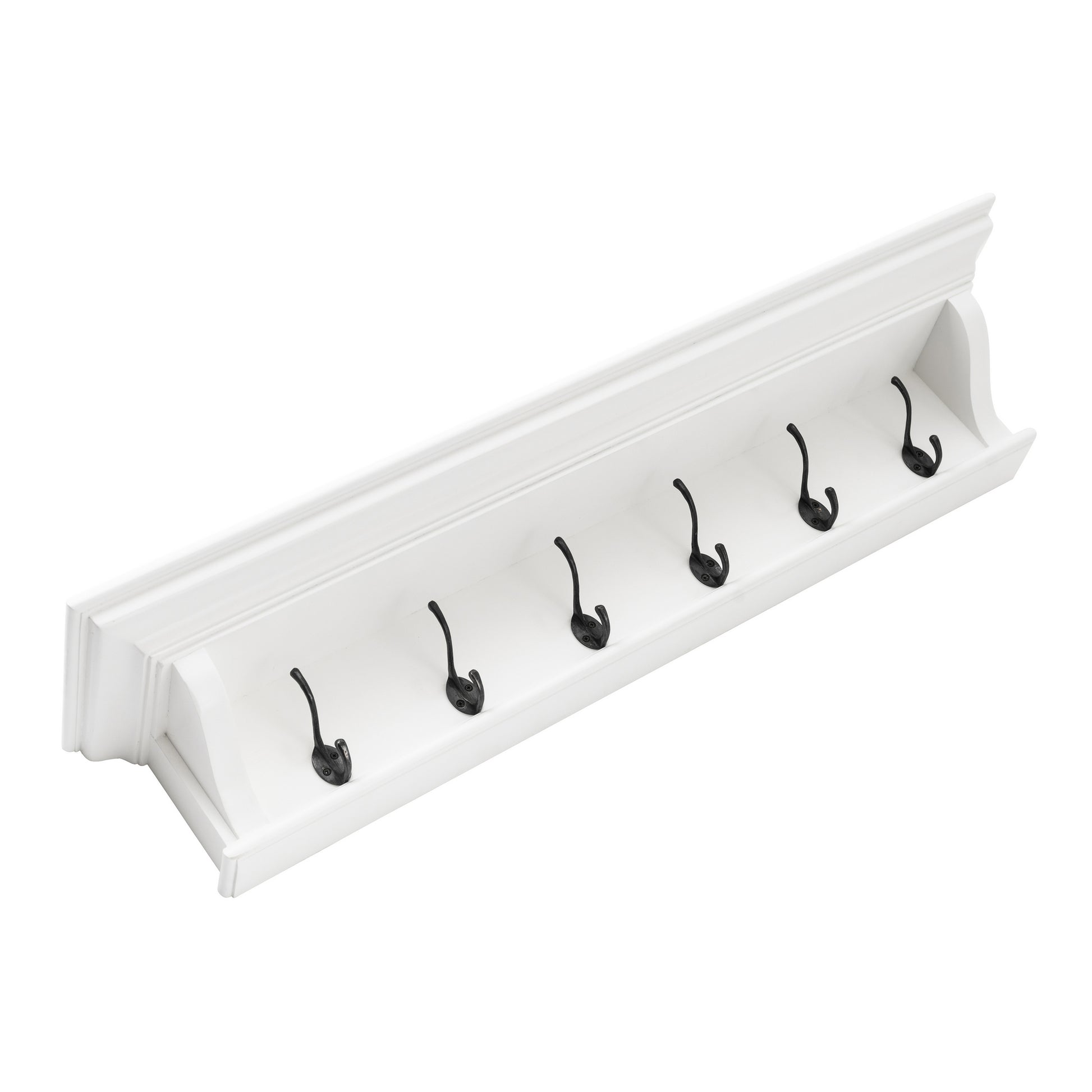 NovaSolo Halifax Classic White 6 Hook Coat Rack 100cm - Oakavia