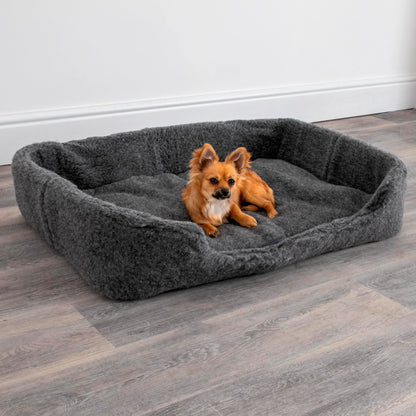 Merino Wool Pet Bed (Medium/Large) - grey - Oakavia