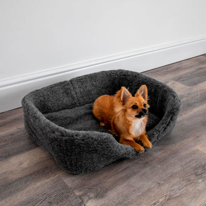 Merino Wool Pet Bed (Small/Medium) - grey - Oakavia