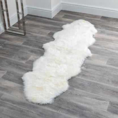 Double Natural White Sheepskin Rug - Oakavia