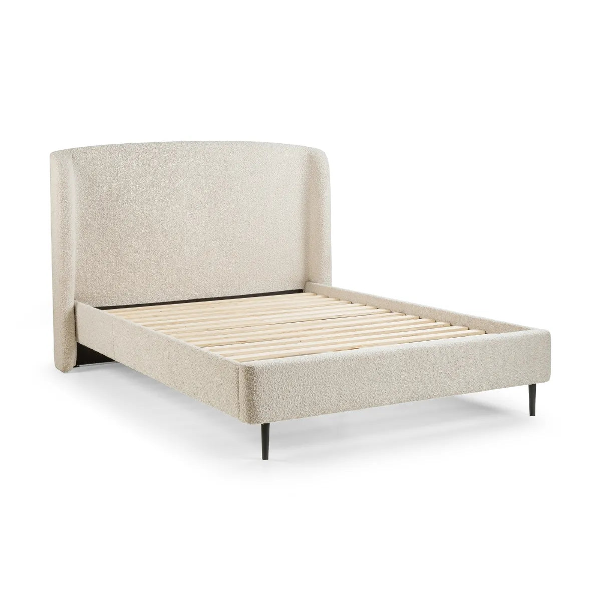 Eden Boucle Bed 135cm Double - Ivory Julian Bowen