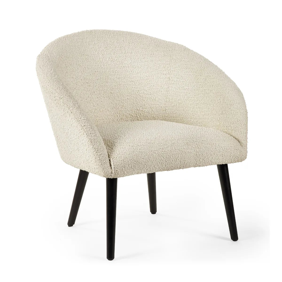 Amari Boucle Accent Chair - Ivory Julian Bowen