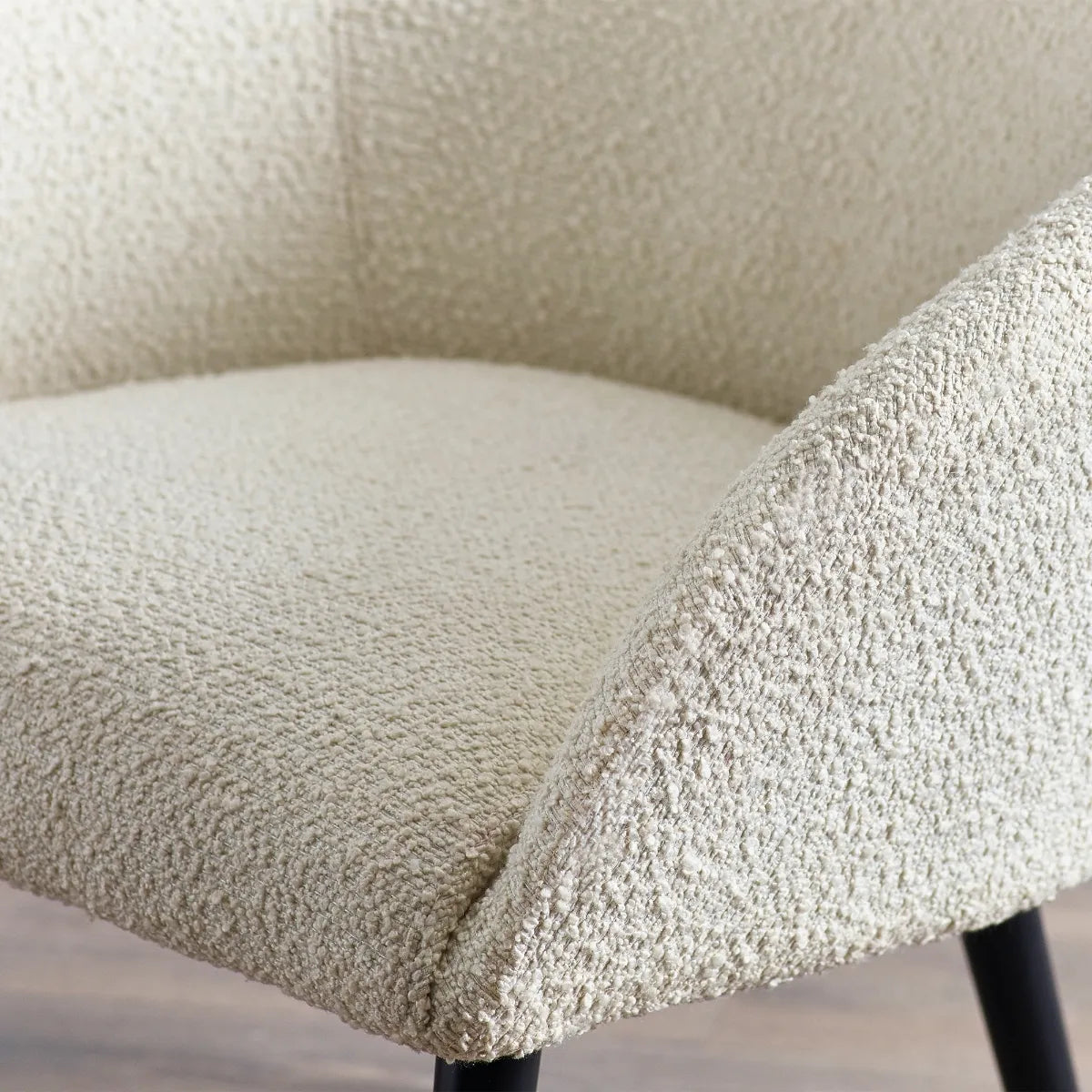 Amari Boucle Accent Chair - Ivory Julian Bowen