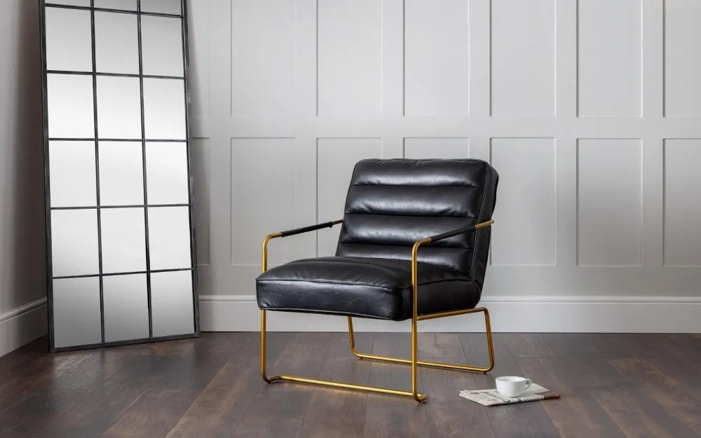 Giorgio Chair - Gold/Black Julian Bowen