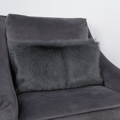 Smoke Grey Goatskin Cushion 30 x 50cm - Oakavia