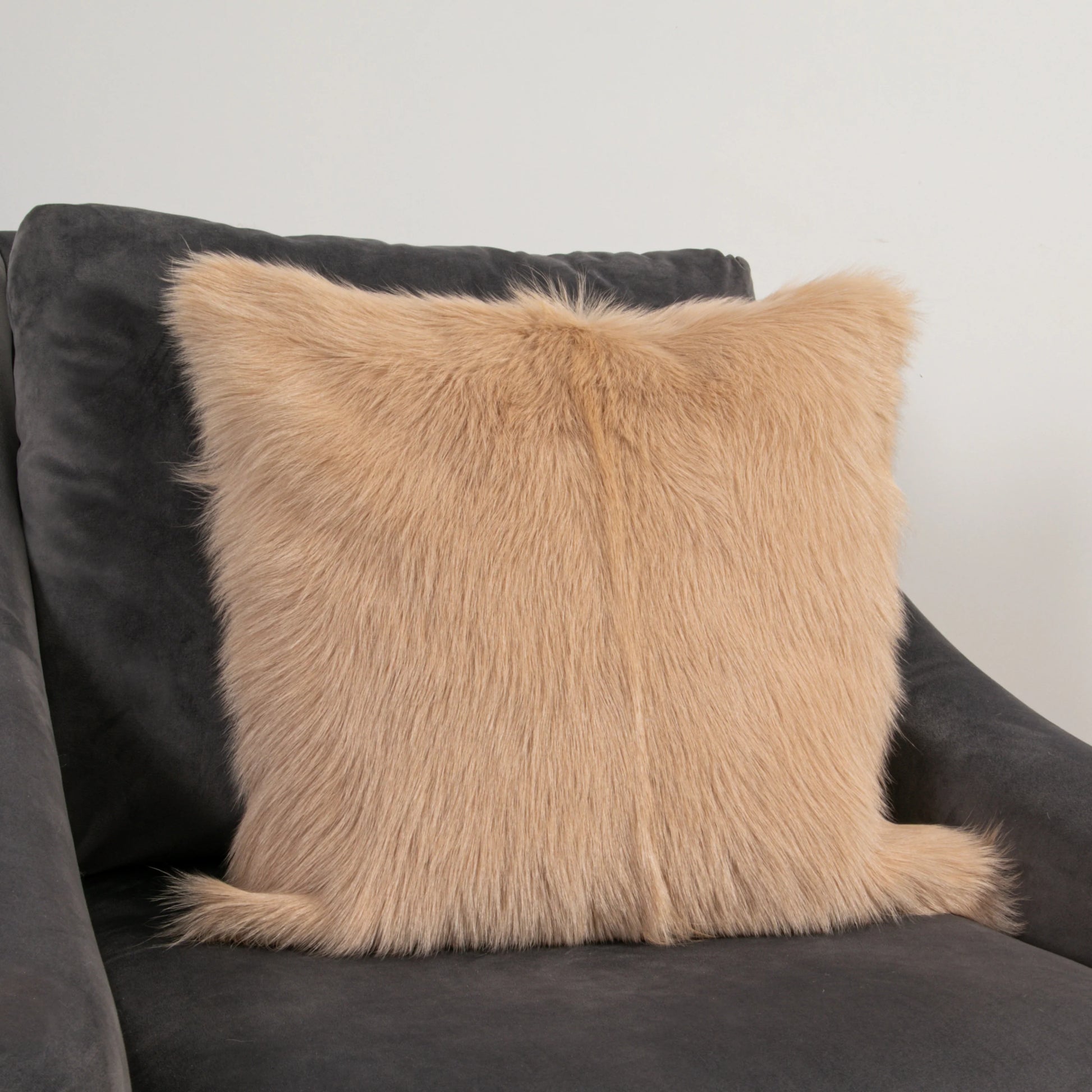 Cream Goatskin Cushion 45 x 45cm - Oakavia