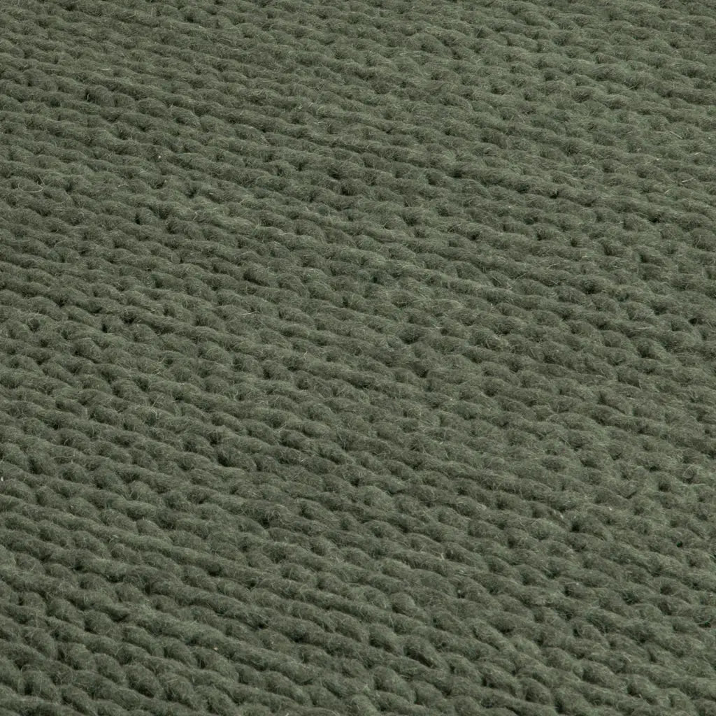 Green Knitted Large Wool Rug - 120 x 180cm - Oakavia