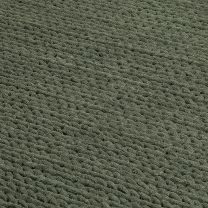 Green Knitted Large Wool Rug - 120 x 180cm - Oakavia