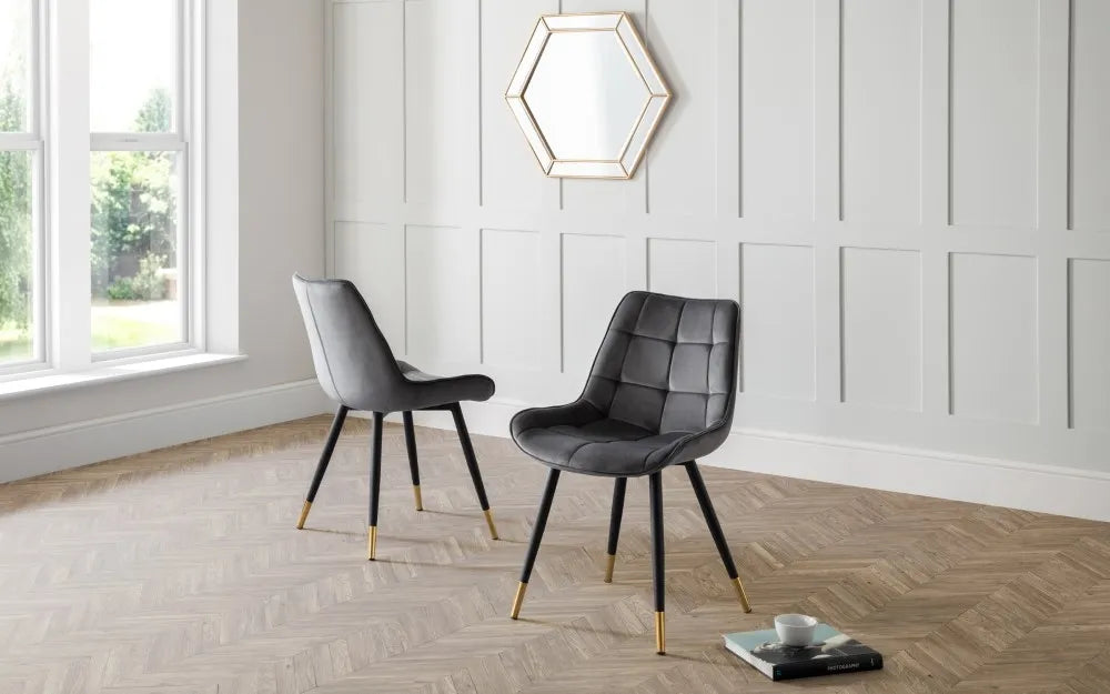 HADID DINING CHAIR - GREY Julian Bowen