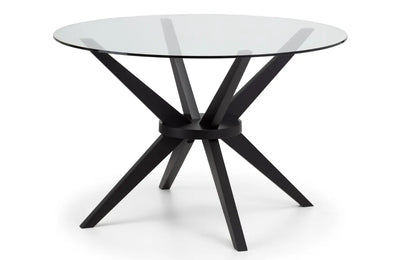 HAYDEN ROUND GLASS 120CM TABLE Julian Bowen