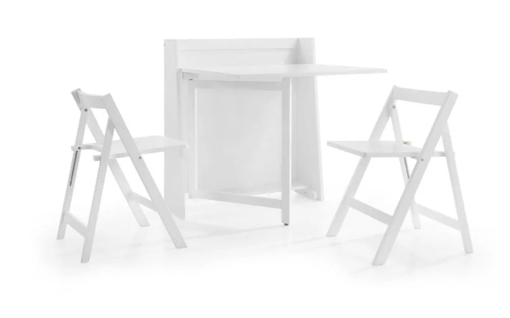 HELSINKI COMPACT FOLDING WHITE DINING SET Julian Bowen