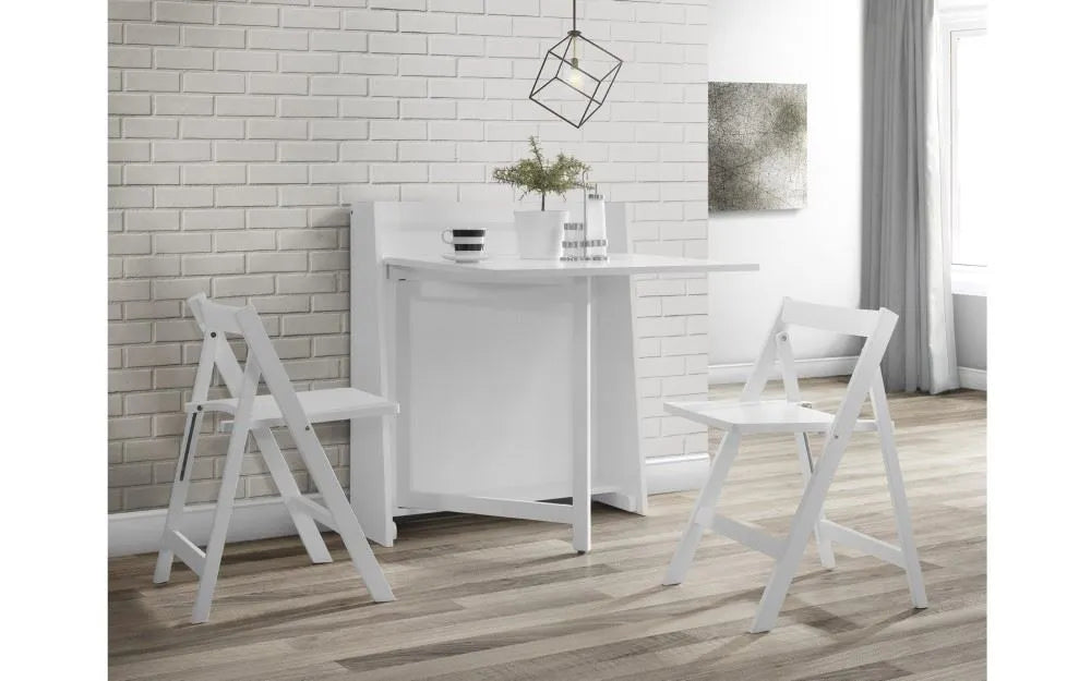 HELSINKI COMPACT FOLDING WHITE DINING SET Julian Bowen