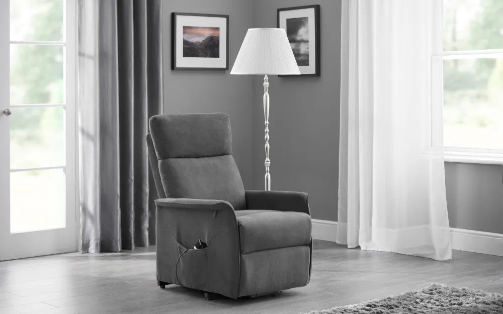 Helena Rise & Recline Chair - Charcoal Fabric Julian Bowen