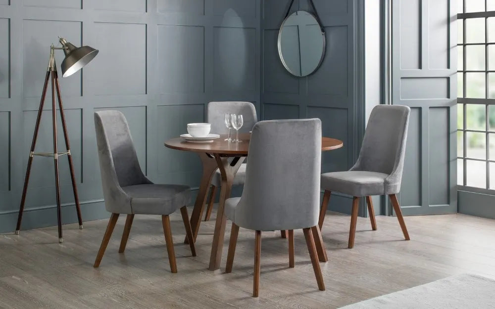 HUXLEY CHENILLE DINING CHAIR DUSK GREY Julian Bowen