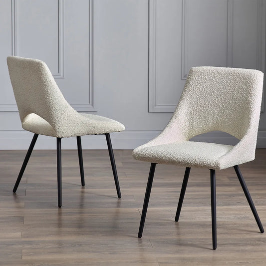 IRIS BOUCLE DINING CHAIR - IVORY Julian Bowen