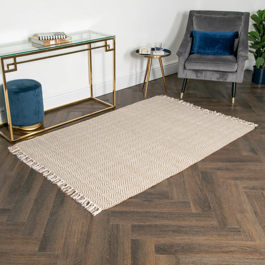 Zig Zag Jute & Cotton Rug 160 x 230cm - Oakavia