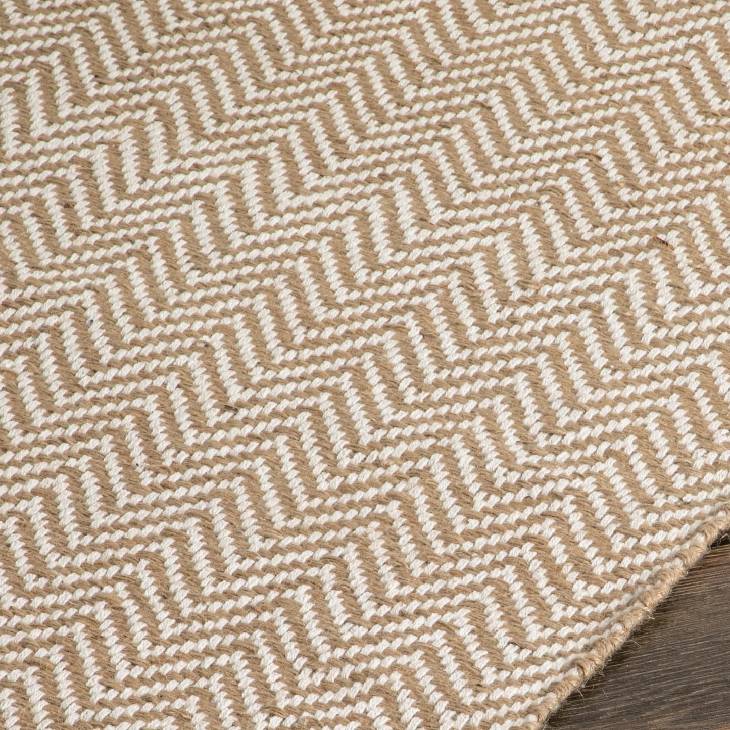 Zig Zag Jute Runner Rug 60 x 230cm - Oakavia