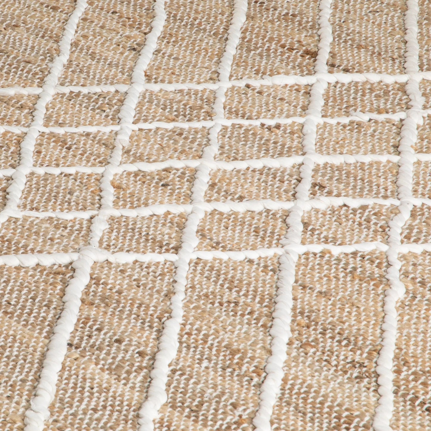 Cross Textured Jute Rug 120 x 180cm - Oakavia