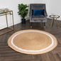 Striped Round Jute Rug 200cm - Oakavia