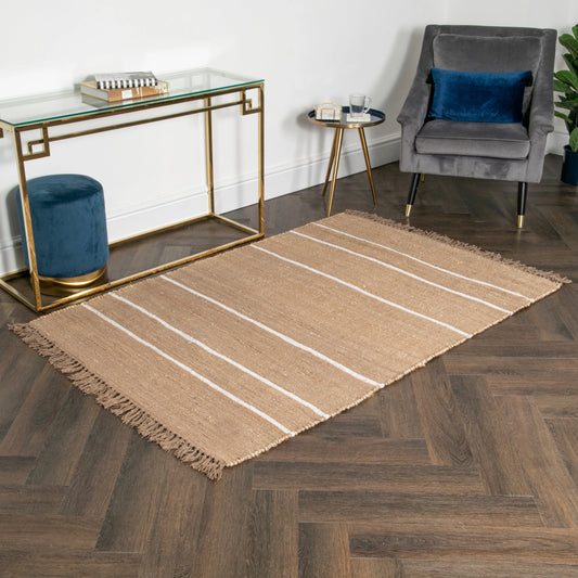 Striped Jute Rug 120 x 180cm - Oakavia