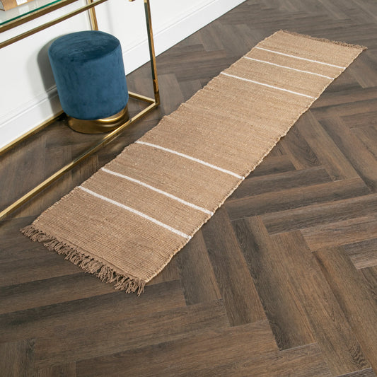 Striped Jute Runner Rug 60 x 230cm - Oakavia