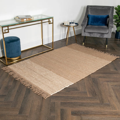 Natural Tones Jute & Cotton Rug 120 x 180cm - Oakavia