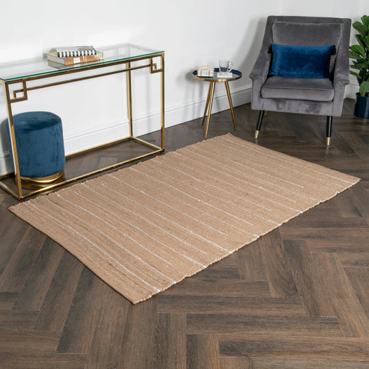 Woven Stripe Jute Rug 200 x 300cm - Oakavia