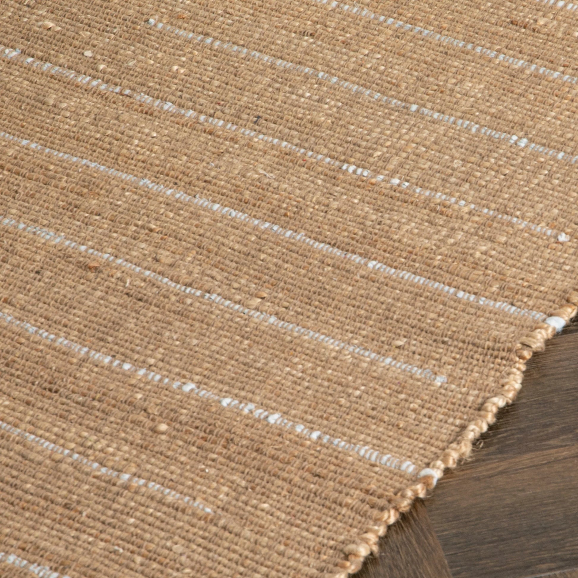 Woven Stripe Jute Runner Rug 60 x 230cm - Oakavia