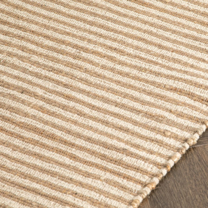 Striped Wool & Jute Runner Rug 60 x 230cm - Oakavia