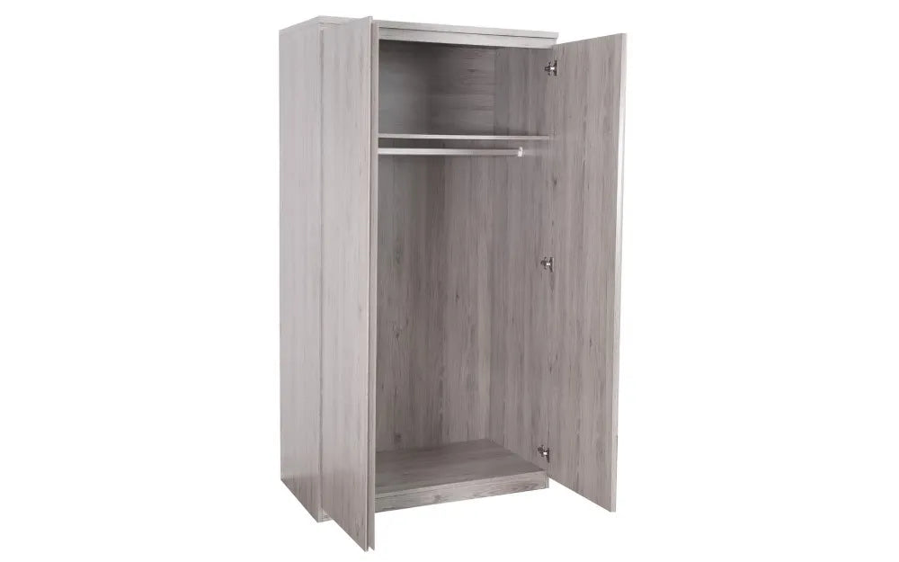 Jupiter  2 Door Wardrobe Grey Oak Julian Bowen