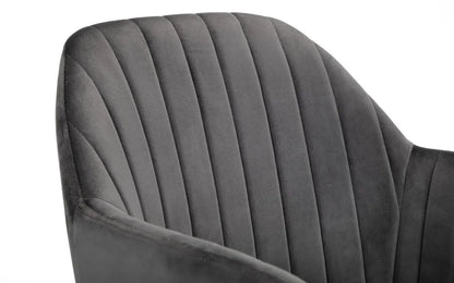 Kahlo Velvet Swivel Office Chair Grey/Black