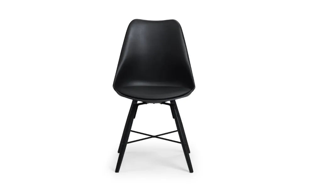 KARI DINING CHAIR - BLACK SEAT & BLACK LEGS Julian Bowen