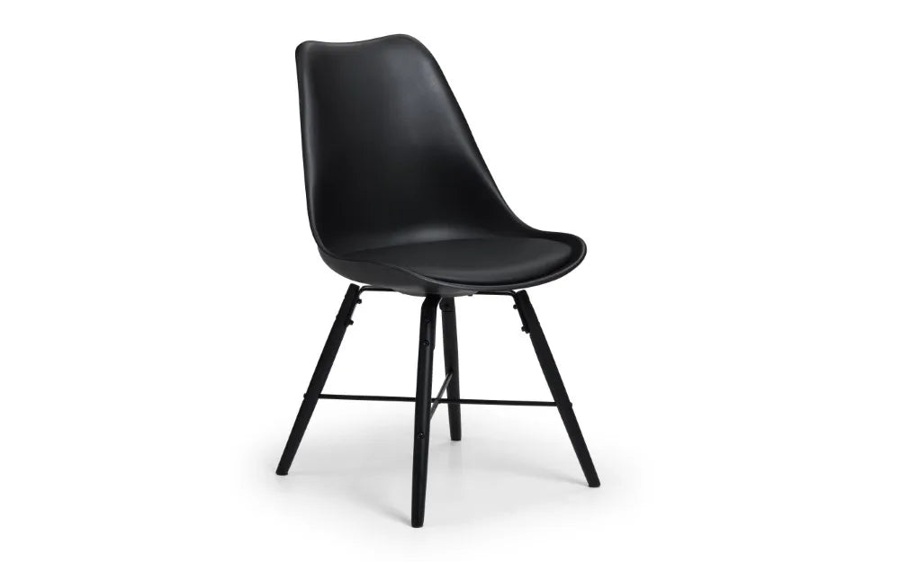 KARI DINING CHAIR - BLACK SEAT & BLACK LEGS Julian Bowen