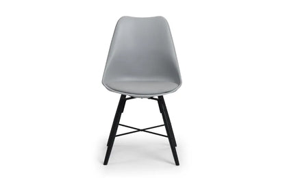 KARI DINING CHAIR - GREY SEAT & BLACK LEGS Julian Bowen