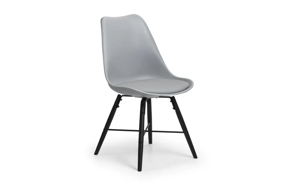 KARI DINING CHAIR - GREY SEAT & BLACK LEGS Julian Bowen