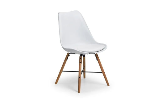 KARI DINING CHAIR - WHITE SEAT & OAK LEGS Julian Bowen