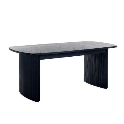 Louis Fluted Extending Dining Table - Black