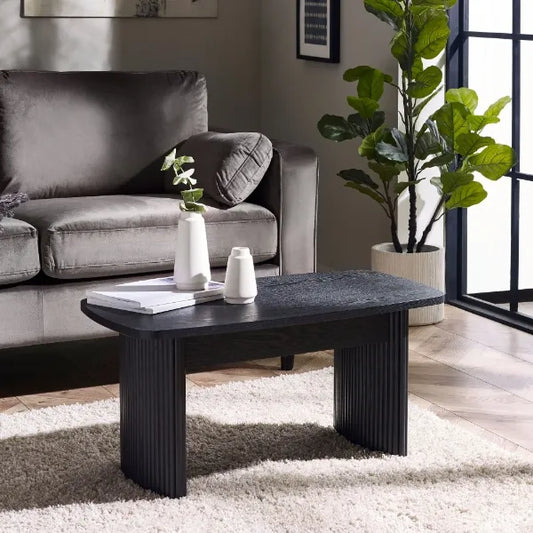 Louis Fluted Compact Coffee Table - Black