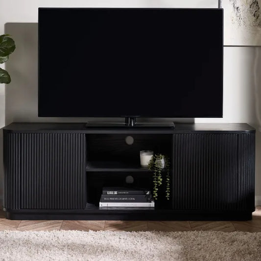 Louis Fluted TV Unit - Black